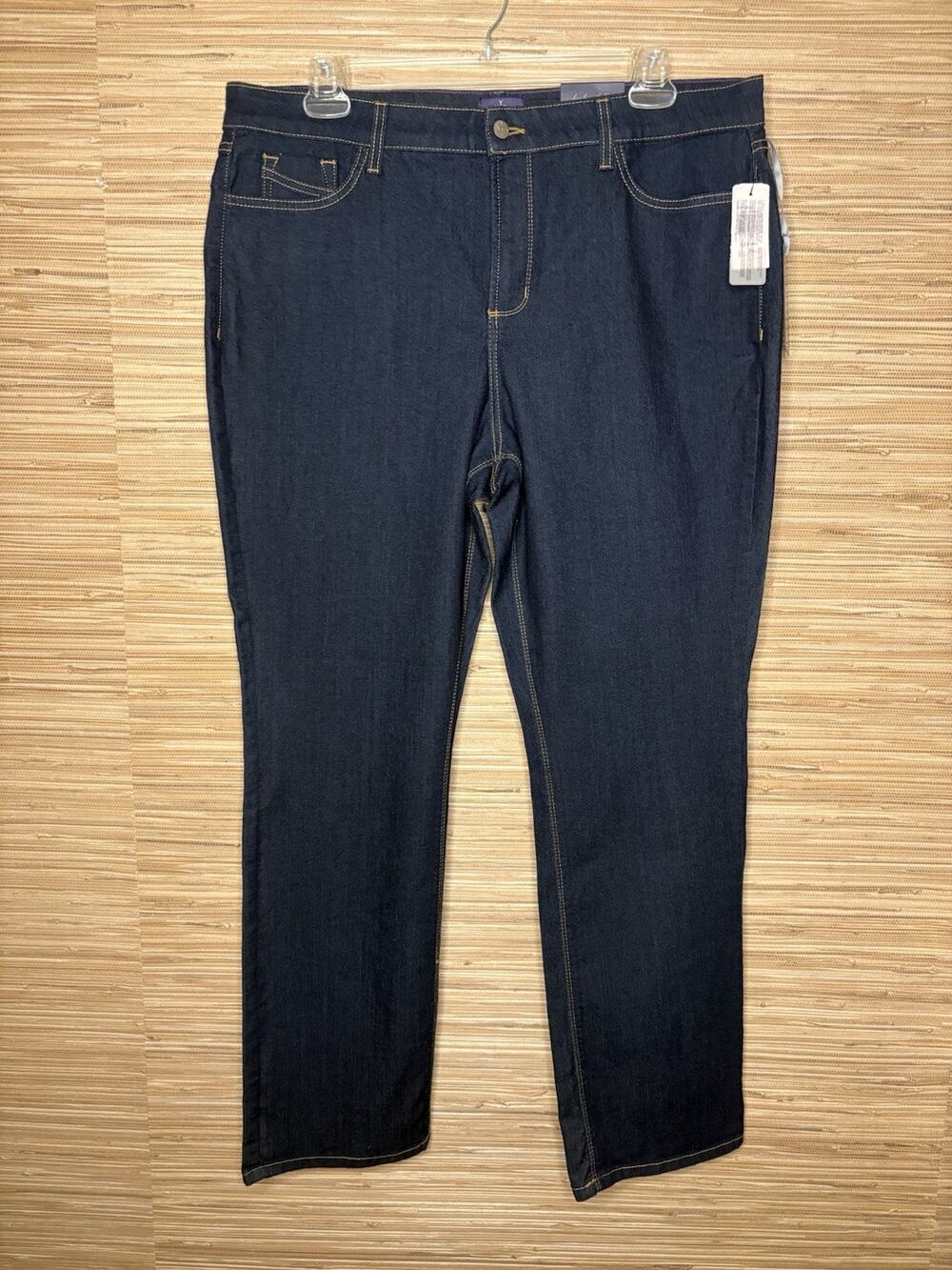 NWT NYDJ Women’s Plus Straight Dark Wash Denim Jeans 32” Sz 20W